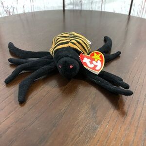 Ty Beanie Baby Spinner 1996 Striped Spider Plush Vintage Collectible Tag errors
